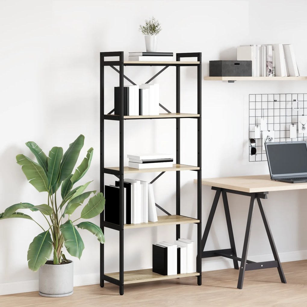 vidaXL Βιβλιοθήκη Sonoma Δρυς 60 x 30 x 153 εκ Επεξεργασμένο ξύλο