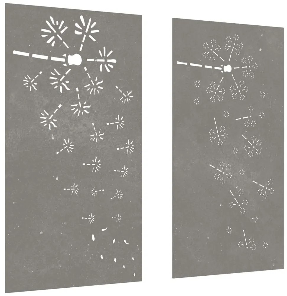 vidaXL Διακοσμητικά Κήπου 2 τεμ. Σχ. Λουλούδια 105x55 εκ Ατσάλι Corten