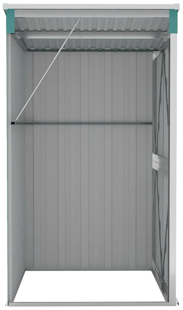 vidaXL Αποθήκη Κήπου Επιτοίχια Πράσινη 118x100x178 εκ από Γαλβ. Ατσάλι