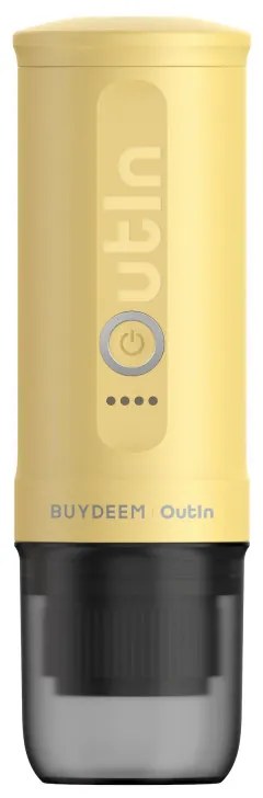 Φορητή μηχανή espresso BUYDEEM Outin Nano OTEM-01, 7500 mAh, 20 bar, 50 ml, 12/24V, φόρτιση USB και Type-C, έδαφος + κάψουλες, κίτρινο