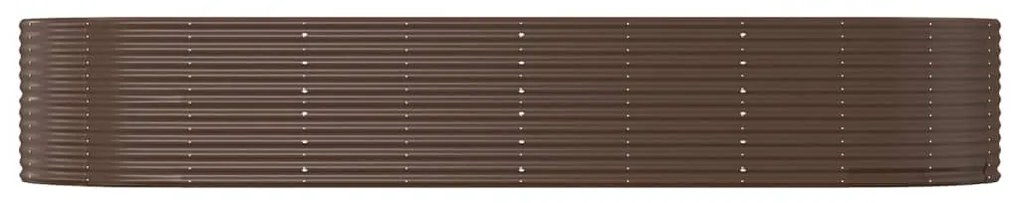 vidaXL Ζαρντινιέρα Καφέ 367x140x68 εκ. Ατσάλι με Ηλεκτρ. Βαφή Πούδρας