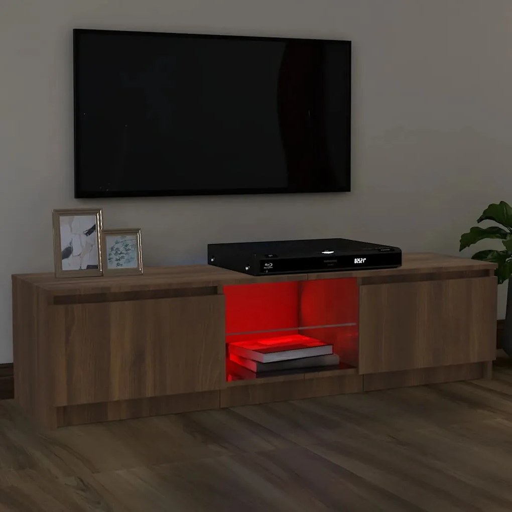 vidaXL Έπιπλο Τηλεόρασης με LED Καφέ Δρυς 120x30x36 εκ.