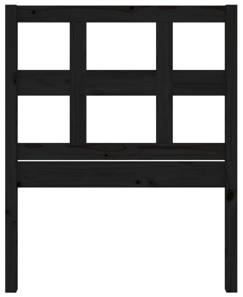 vidaXL Κεφαλάρι Κρεβατιού Μαύρο 95,5 x 4 x 100 εκ. Μασίφ Ξύλο Πεύκου