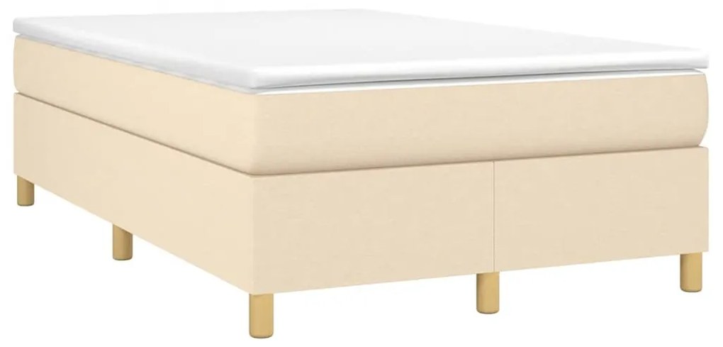 vidaXL Κρεβάτι Boxspring με Στρώμα Κρεμ 120x190 εκ. Υφασμάτινο