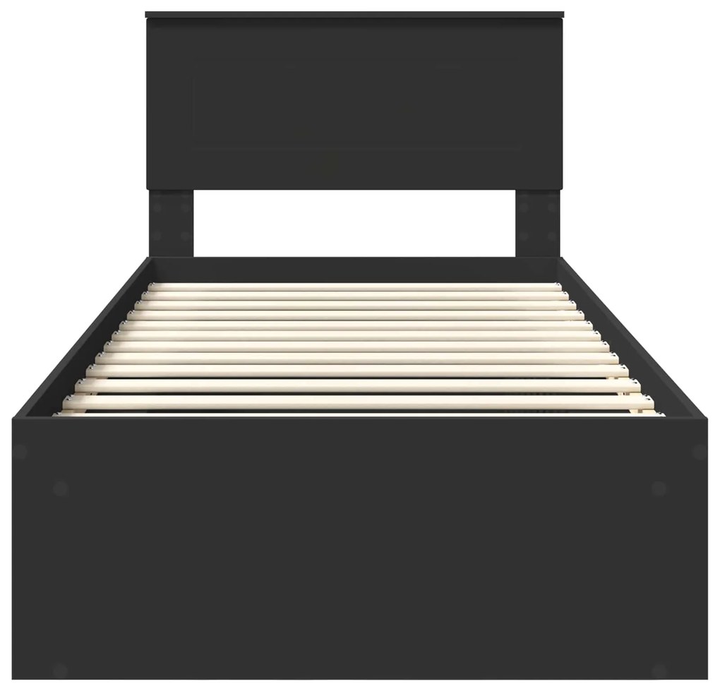 vidaXL Σκελετός Κρεβατιού Μαύρο 100 x 200 cm Επεξεργασμένο ξύλο