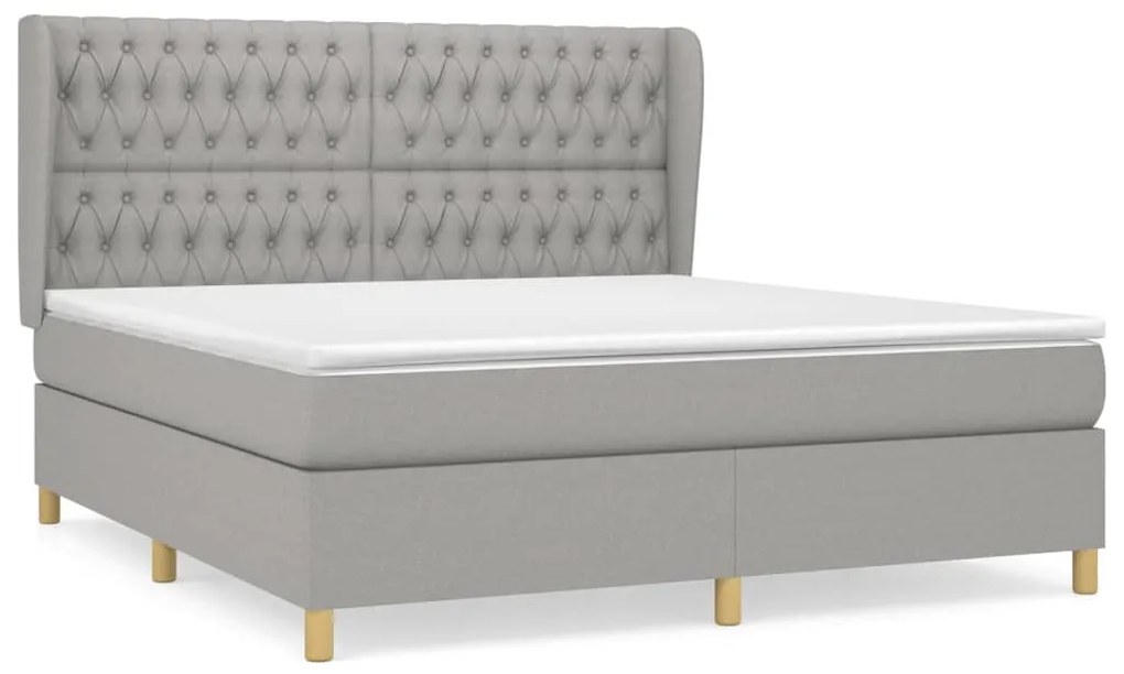 ΚΡΕΒΑΤΙ BOXSPRING ΜΕ ΣΤΡΩΜΑ ΑΝΟΙΧΤΟ ΓΚΡΙ 180X200 ΕΚ. ΥΦΑΣΜΑΤΙΝΟ 3128781