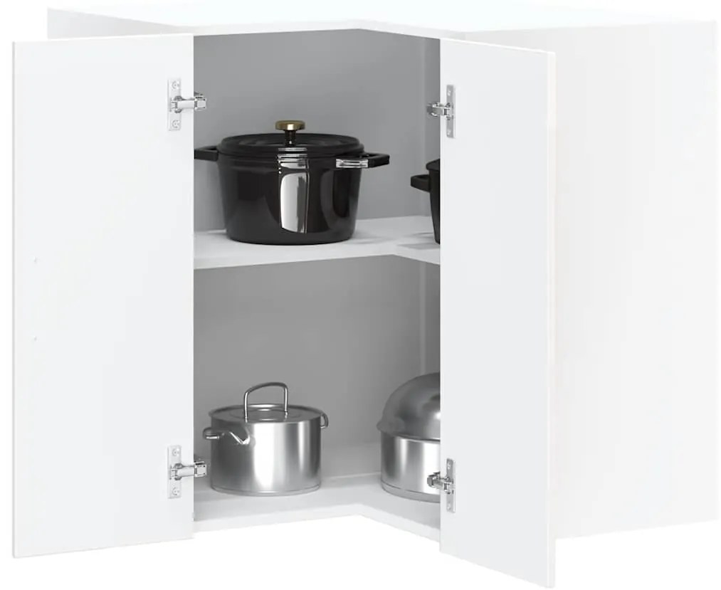 vidaXL Γωνιακό ντουλάπι τοίχου κουζίνας "Kalmar" High Gloss White