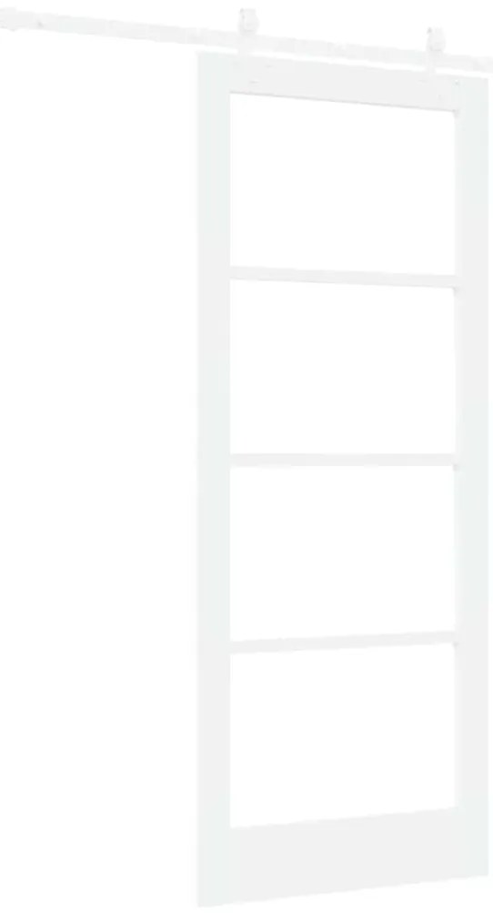 vidaXL Συρόμενη Πόρτα Χειροκίνητος Λευκό 83 x 202 εκ. Ξύλο και μέταλλο
