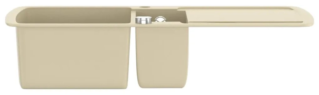 vidaXL Νεροχύτης με Διπλή Γούρνα Μπεζ Γρανιτένιος