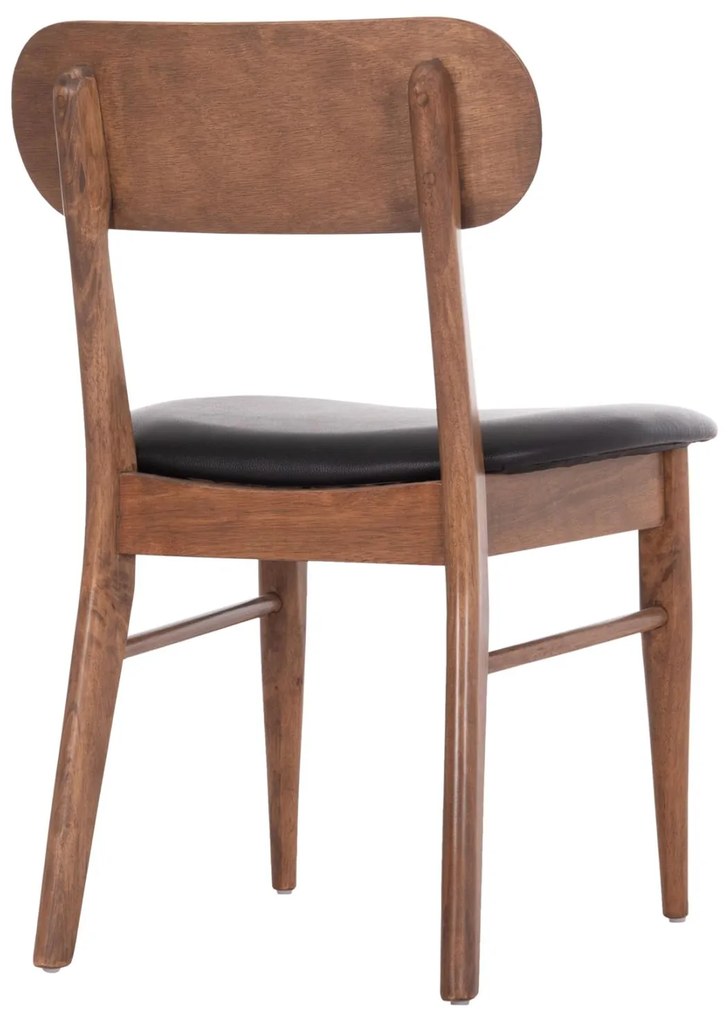 Καρέκλα Τραπεζαρίας SEKOR σε Καρυδί RUBBERWOOD - Μαύρο PU 51x48x79Υεκ. 2αδα 51x48x79 εκ.