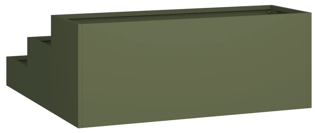 vidaXL Γλάστρα Κήπου Τριών Επιπέδων 90x90x35 εκ Ελιάς Ατσάλι