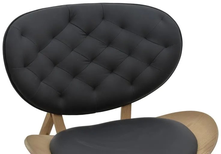 Πολυθρόνα relax Udalle μασίφ ξύλο καρυδί-PU μάυρο 77x70x82εκ 77x70x82 εκ.