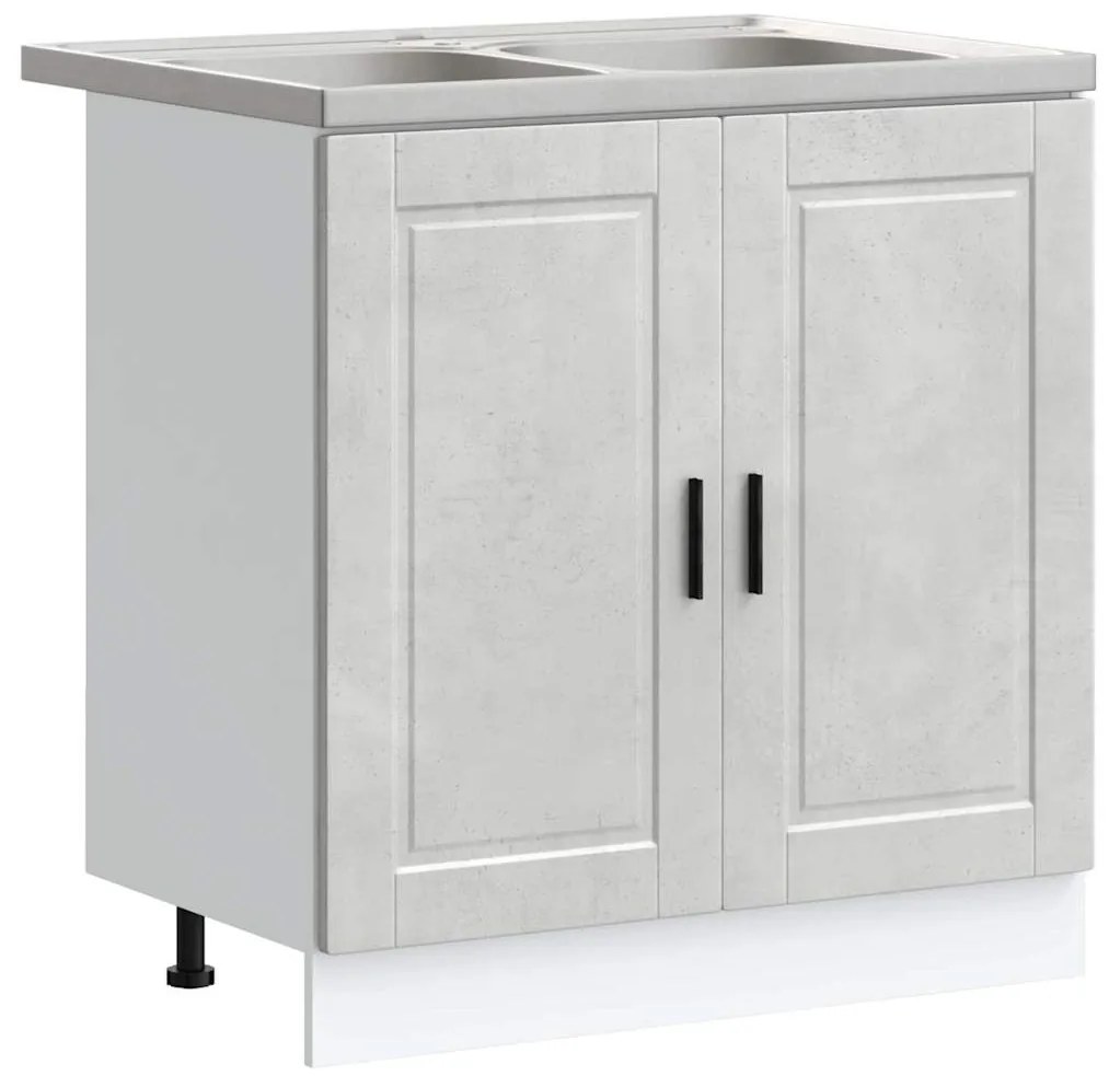 vidaXL Βάση νιπτήρα 2 pcs Γκρι 80 x 46 x 84.5 εκ. Επεξεργασμένο ξύλο