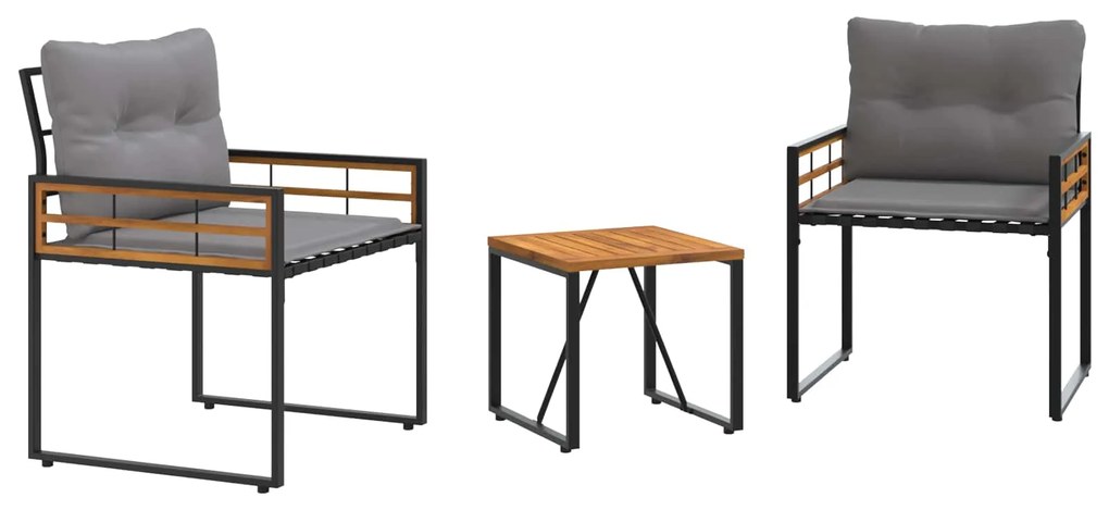 vidaXL Σετ Εξωτερικών Επίπλων με μαξιλάρι 3 pcs Ανοιχτό γκρι