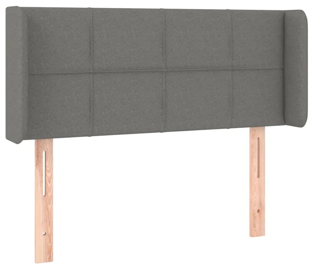 vidaXL Κεφαλάρι με Πτερύγια Σκούρο Γκρι 93x16x78/88 εκ. Υφασμάτινο
