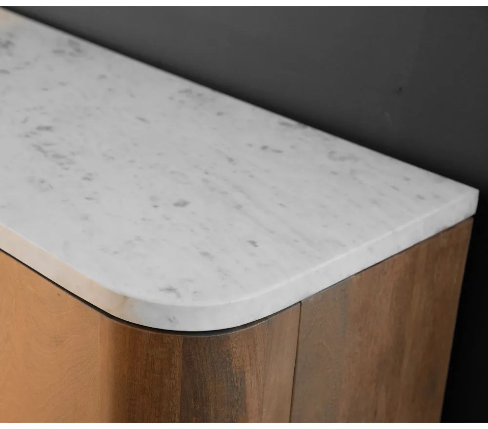TERRA NOVA ΜΠΟΥΦΕΣ 4ΠΟΡΤΕΣ ΚΑΡΥΔΙ ΛΕΥΚΟ ΜΑΡΜΑΡΟ 180x40xH76cm - 05-0762