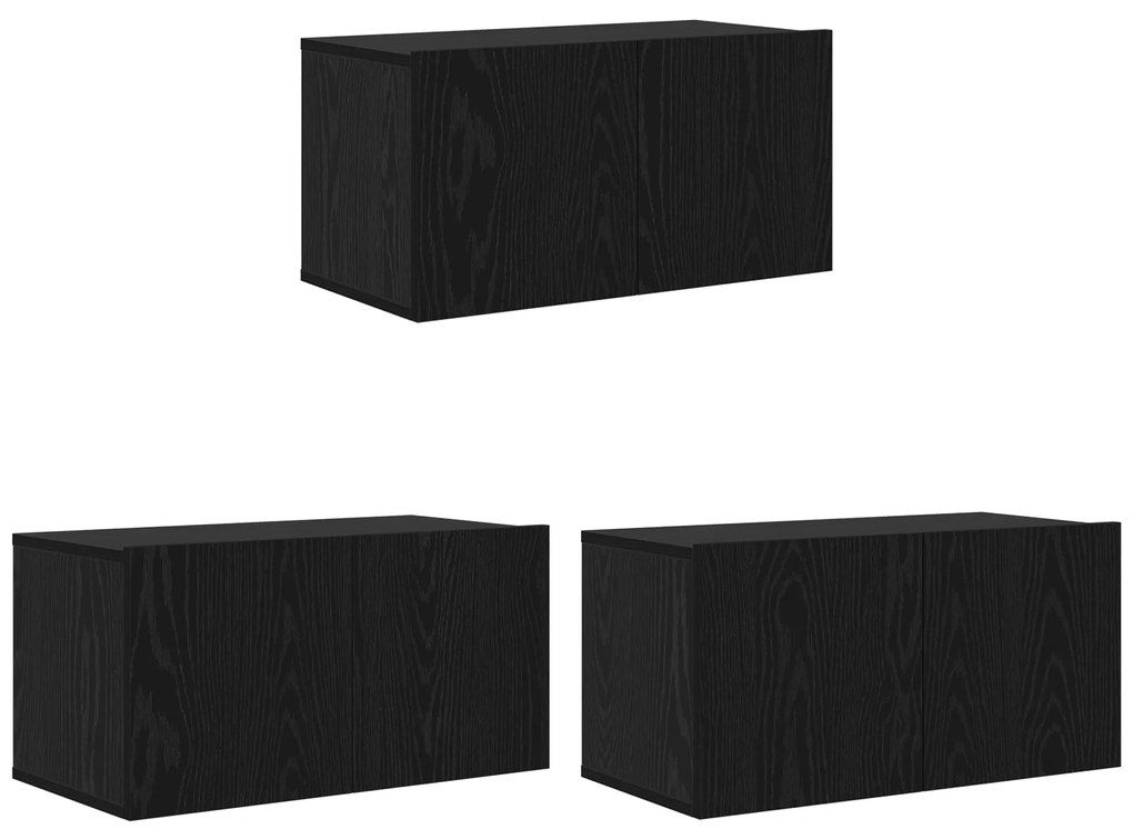 vidaXL Σετ επίπλου τηλεόρασης 8 pcs Μαύρη δρυς 60 x 30 x 30.5 εκ.