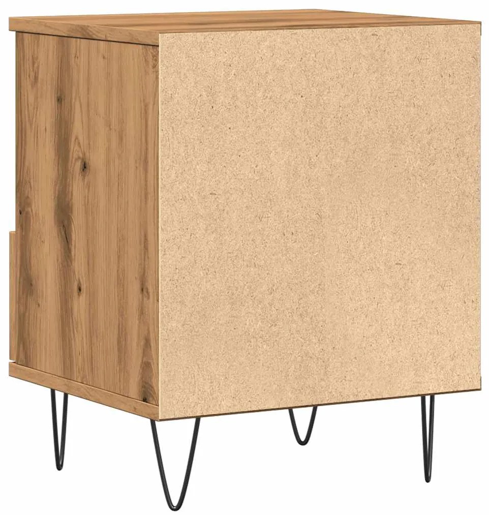vidaXL Κομοδίνο τεχνίτης Δρυς 40x35x50 εκ. από Επεξεργασμένο Ξύλο