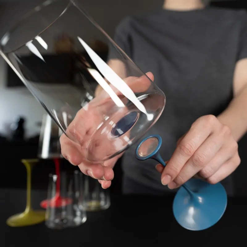 Σετ 2 κρυστάλλινων ποτηριών σαμπάνιας Trebonn SplitGlass 2025132, 320 ml, Ø7.8x12.5 cm, Modular system, Μπλε