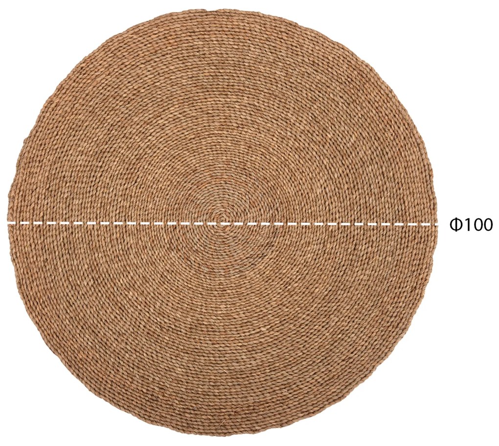 ΧΑΛΙ ΣΤΡΟΓΓΥΛΟ CRATER HM7847 MENDONG GRASS ΣΕ ΦΥΣΙΚΟ ΧΡΩΜΑ Φ100 εκ. - 0517236 - HM7847