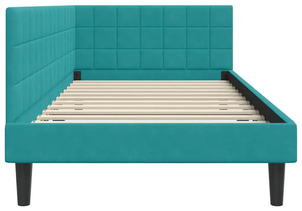 vidaXL Κρεβάτι Γωνίας με κεφαλάρι Τιρκουάζ 100 x 200 cm Βελούδο
