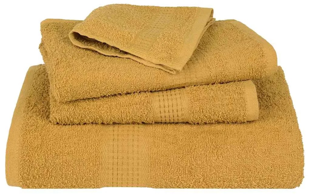 vidaXL Πετσέτες μπάνιου 2 Τεμ Χρυσή 100x150 εκ. 360 γρ/μ² 100% Βαμβ.