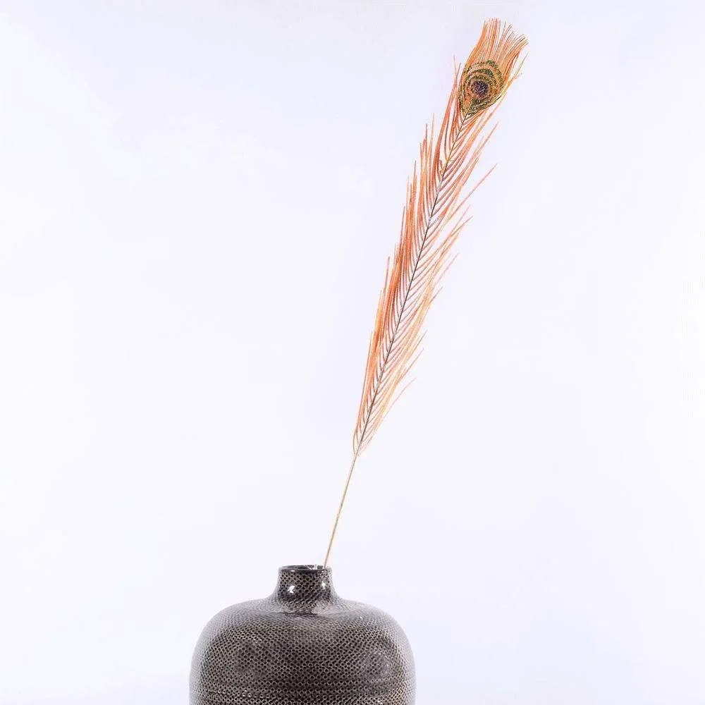 Τεχνητό Φτερό Παγώνι 3990-7 102cm Orange-Multi Supergreens Polyethylene