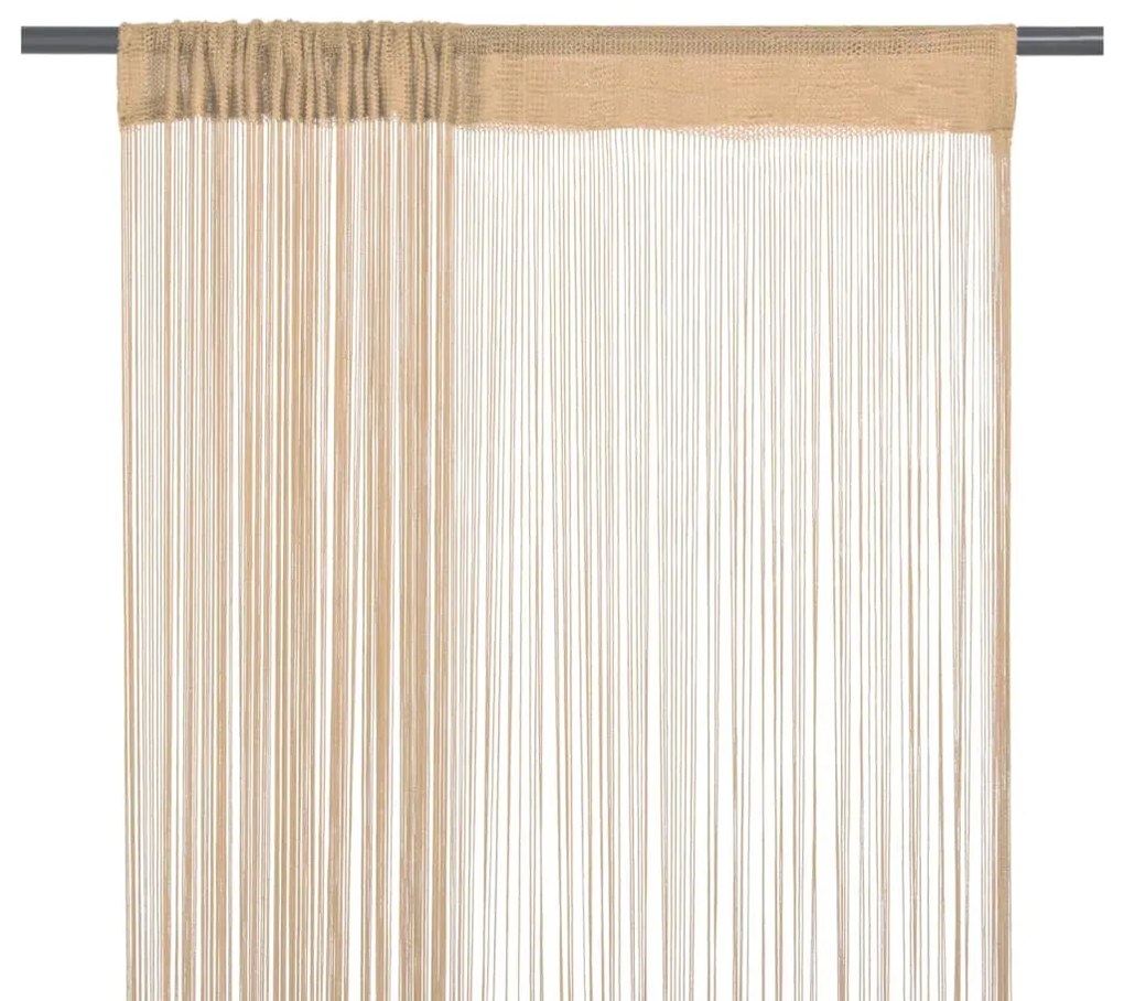 Κουρτίνες με Κρόσσια 2 τεμ. Μπεζ 140 x 250 εκ.