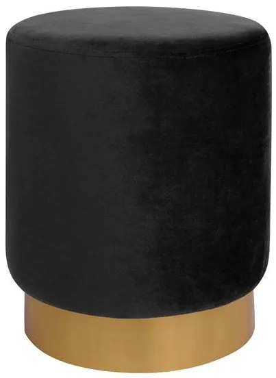 ΣΚΑΜΠΟ LEVY ΜΑΥΡΟ ΒΕΛΟΥΔΟ ΜΕ ΧΡΥΣΗ ΒΑΣΗ HM8408.04 Φ35x43Υ εκ.