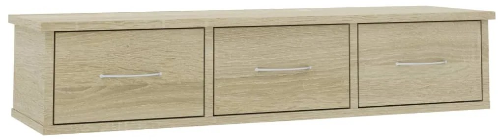 vidaXL Ράφι Τοίχου με Συρτάρια Sonoma Δρυς 88x26x18,5 εκ. Επεξ. Ξύλο