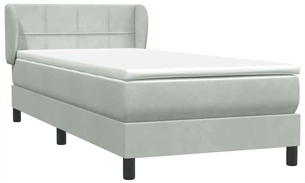 BOX SPRING ΚΡΕΒΑΤΙ ΜΕ ΣΤΡΩΜΑ ΑΝΟΙΧΤΟ ΓΚΡΙ 90X220 ΕΚ. ΒΕΛΟΥΔΙΝΟ 3317553