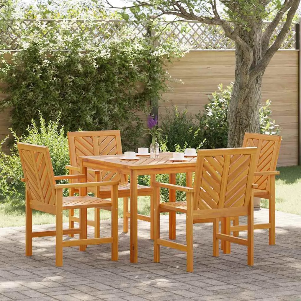 vidaXL Σέτ φαγητού για κήπο 5 pcs Καφέ 90 x 90 x 74 cm