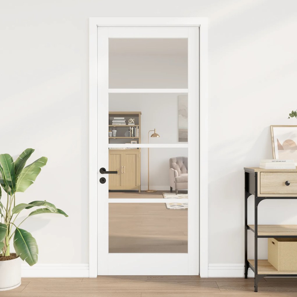 vidaXL Εσωτερική Πόρτα  με Γυαλί 'ORKDAL' Λευκή 86x211x4 εκ.