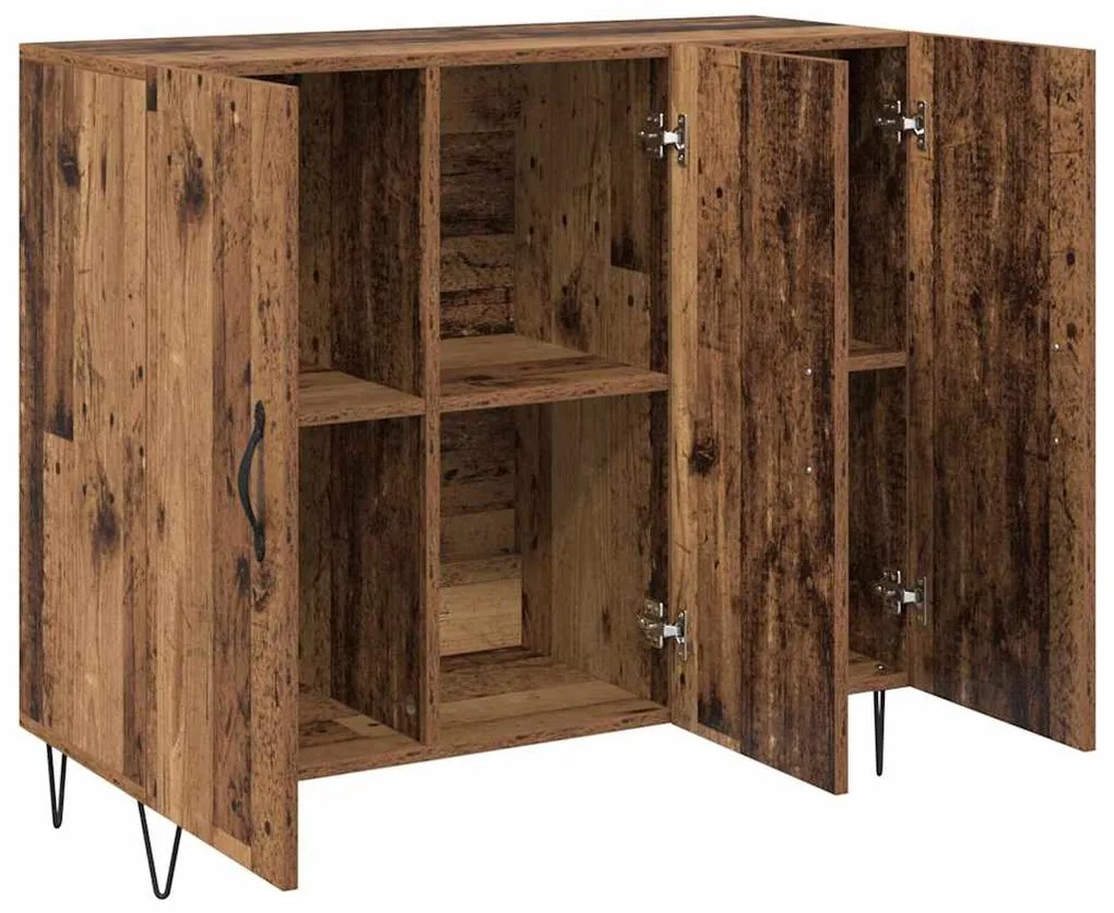 vidaXL Πλαϊνό γραφείο Παλαιό ξύλο 90 x 34 x 80 εκ. Επεξεργασμένο ξύλο