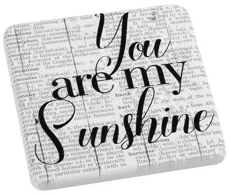Σουβέρ Τετράγωνα Sunshine (Σετ 6τμχ) Nik316 9.5Χ9.5cm White-Black Espiel Κεραμικό
