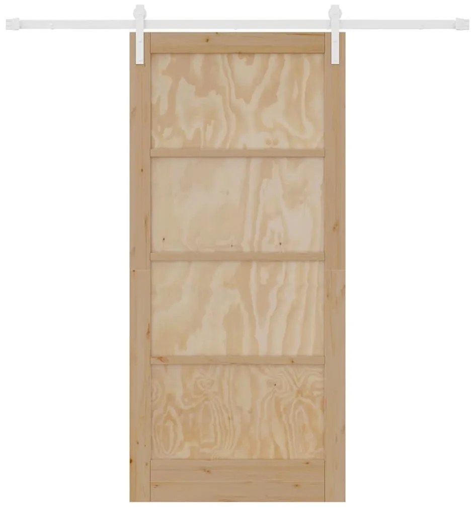 vidaXL Συρόμενη Πόρτα Φυσικό και λευκό 93 x 202 cm