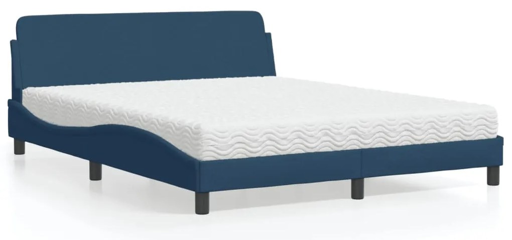 vidaXL Κρεβάτι Μπλε 160x200 εκ. Υφασμάτινο