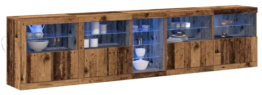 vidaXL Πλαϊνό γραφείο Παλαιό ξύλο 283 x 37 x 67 εκ Επεξεργασμένο ξύλο