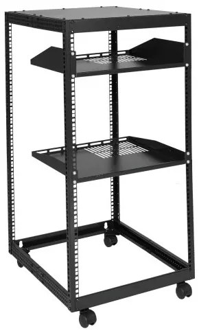 VEVOR 20U Open Frame Server Rack, 15&#039;&#039;-40&#039;&#039; Adjustable Depth, Free Standing or Wall Mount Network Server Rack, 4 Post AV Rack with Casters, Holds All Your Networking IT Equipment AV Gear Router Modem