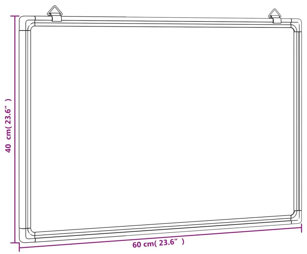 vidaXL Πίνακας Μαρκαδόρου Μαγνητικός Λευκός 60x40x1,7 εκ. Αλουμινίου