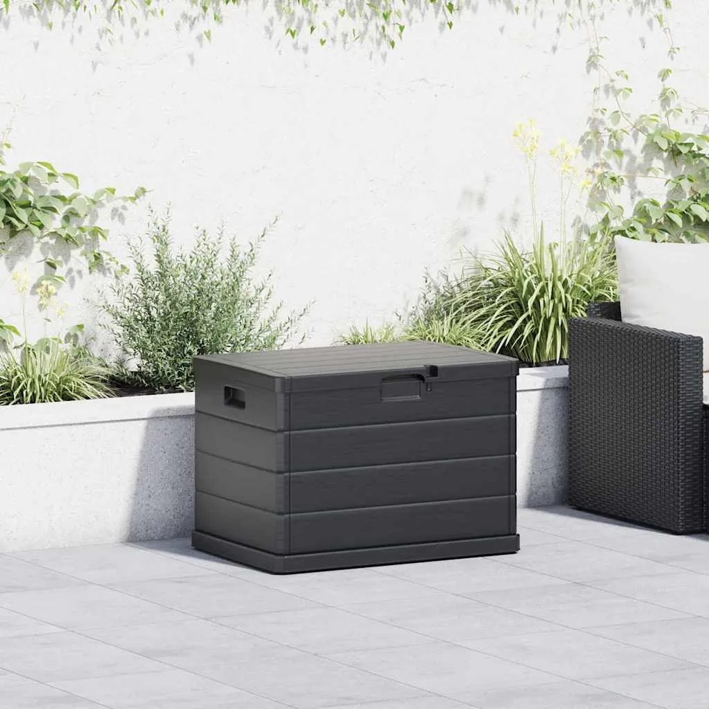 vidaXL Κουτί αποθήκευσης κήπου Ανθρακί 77.5 x 54.5 x 53 εκ. Πλαστικό
