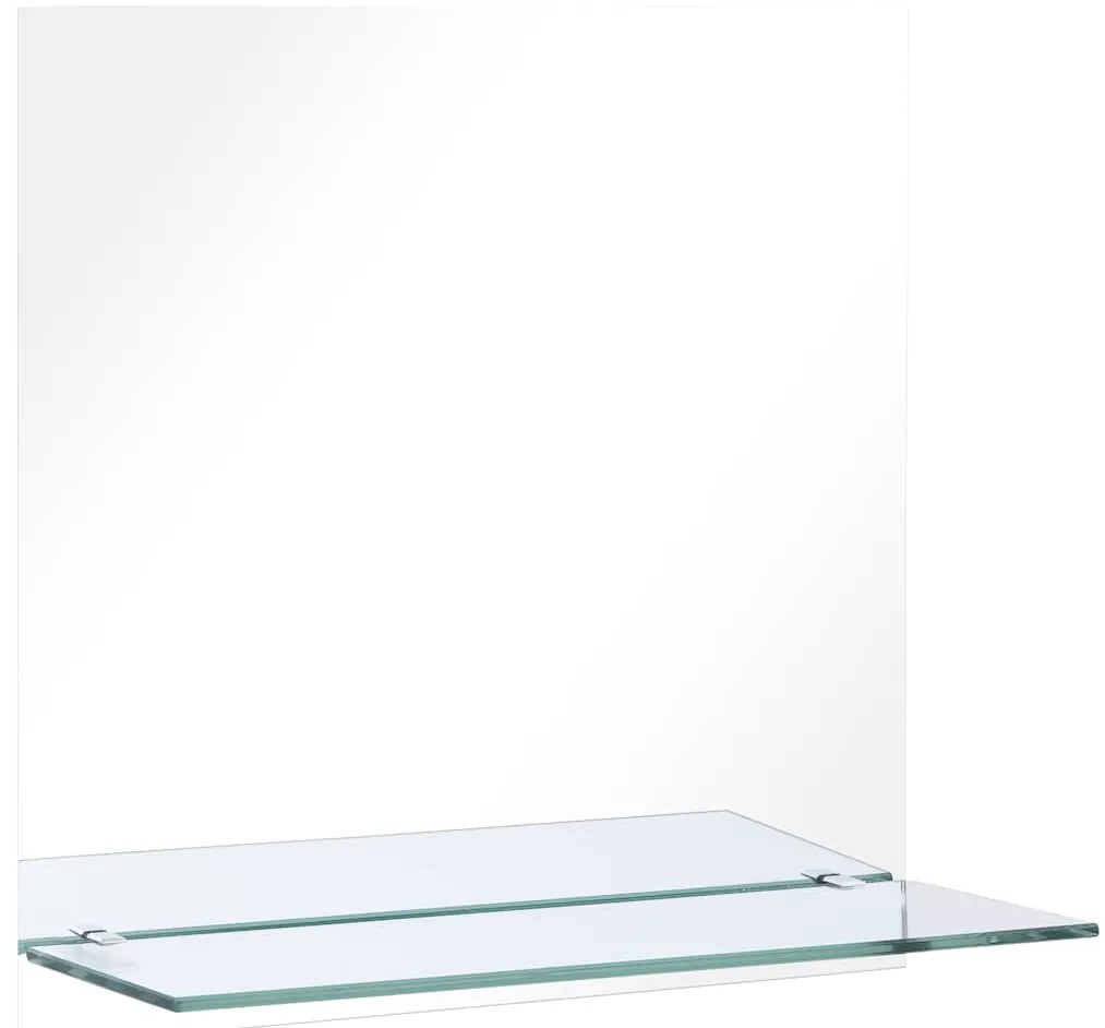 vidaXL Καθρέφτης Τοίχου με Ράφι 60 x 60 εκ. από Ψημένο Γυαλί