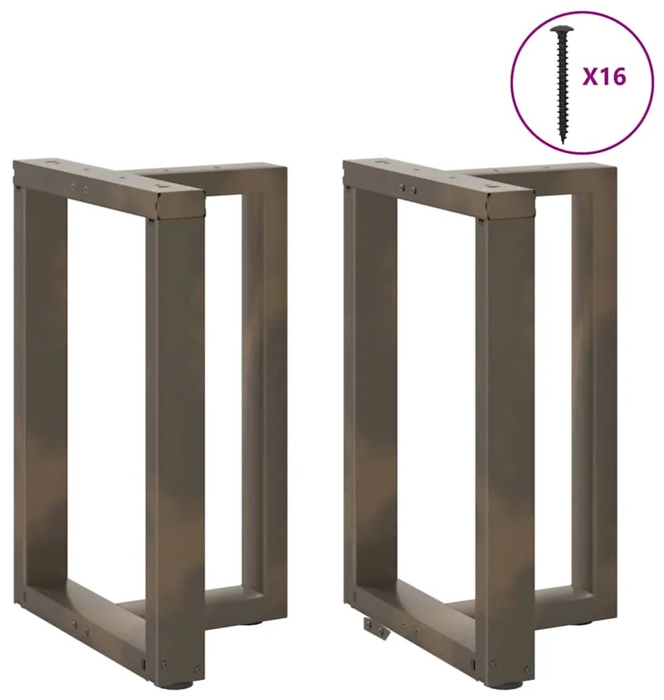 vidaXL Πόδια Τραπεζαρίας σε Σχήμα Τ, 2 τεμ. Μαύρο 60x35x(72-73) εκ. Ατσάλι