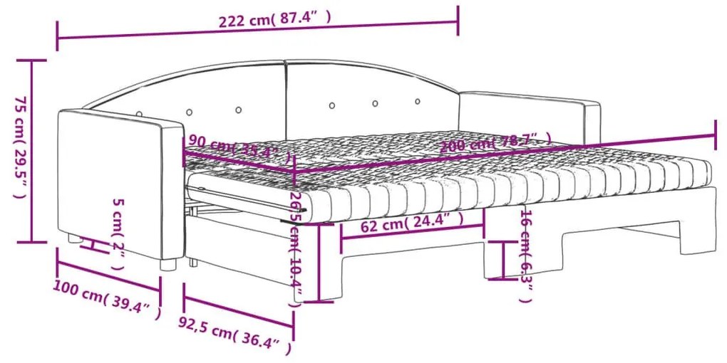 Καναπές Κρεβάτι Συρόμενος Κίτρινο 90x200εκ. Βελούδινος Στρώματα - Κίτρινο