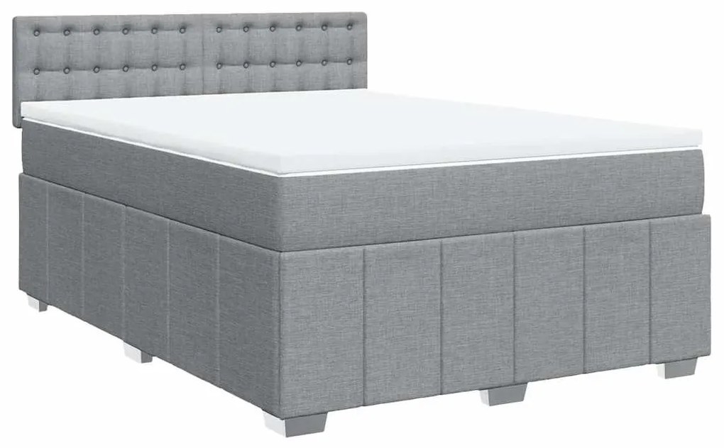 ΚΡΕΒΑΤΙ BOXSPRING ΜΕ ΣΤΡΩΜΑ ΑΝΟΙΧΤΟ ΓΚΡΙ 140X200 ΕΚ. ΥΦΑΣΜΑΤΙΝΟ 3287105