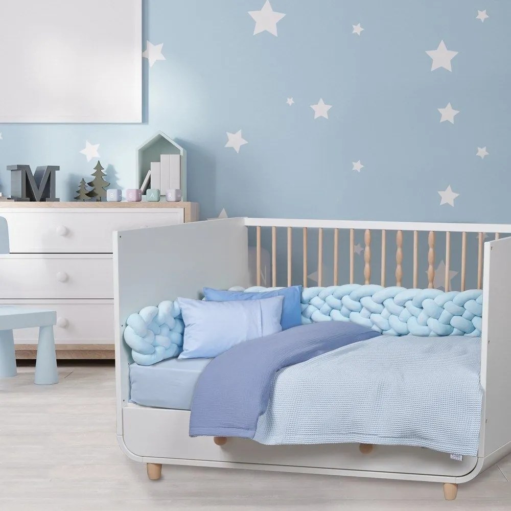 Κουβέρτα Βρεφική 4883 Light Blue-Blue Das Home Αγκαλιάς 80x110cm 100% Βαμβάκι