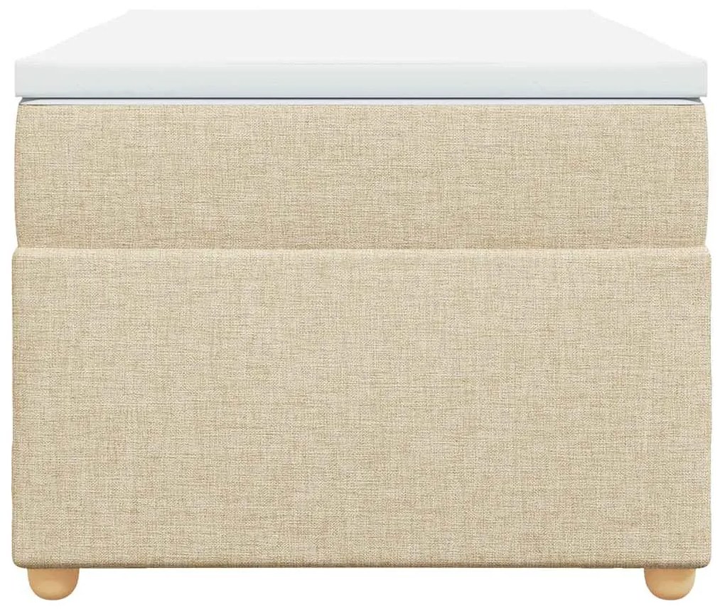 vidaXL Κρεβάτι Boxspring με Στρώμα Κρεμ 100 x 200 εκ. Υφασμάτινο