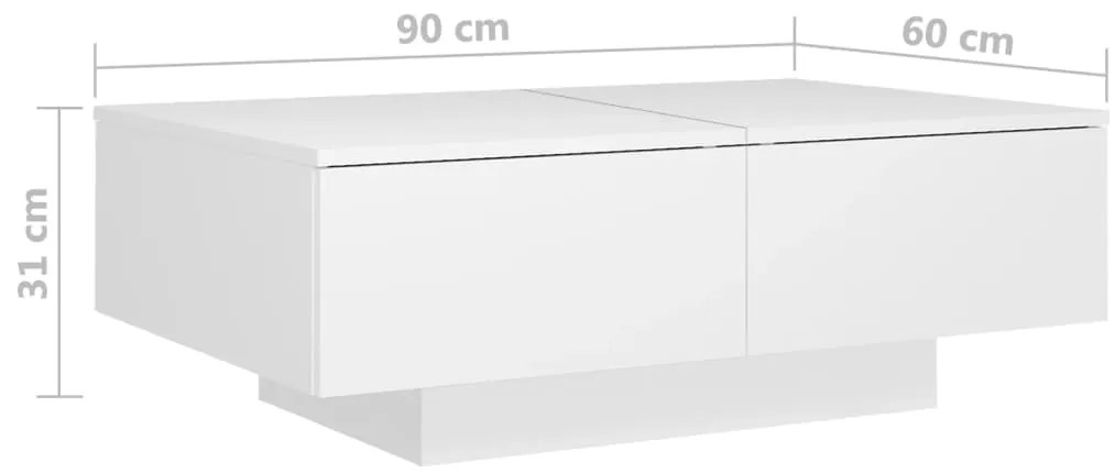 vidaXL Τραπεζάκι Σαλονιού Λευκό 90 x 60 x 31 εκ. από Επεξ. Ξύλο