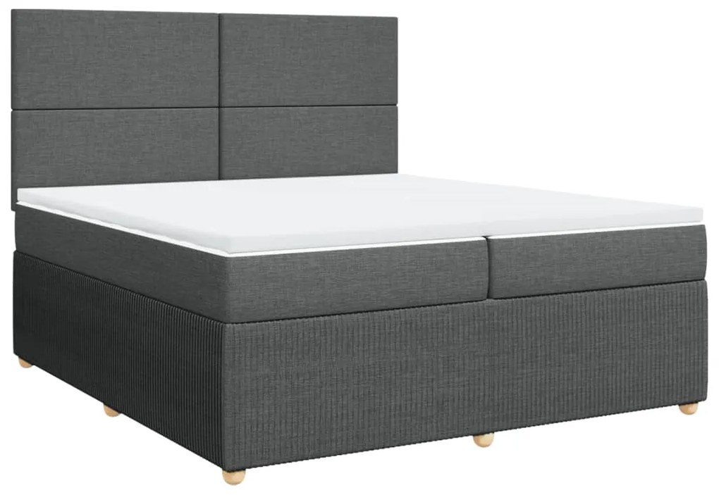 ΚΡΕΒΑΤΙ BOXSPRING ΜΕ ΣΤΡΩΜΑ ΣΚΟΥΡΟ ΓΚΡΙ 200X200 ΕΚ. ΥΦΑΣΜΑΤΙΝΟ 3292157