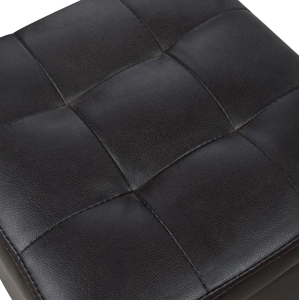Σκαμπό CUBE με Αποθηκευτικό χώρο και PU Καφέ 36,5x36,5x36Υ εκ. 36.5x36.5x36 εκ.
